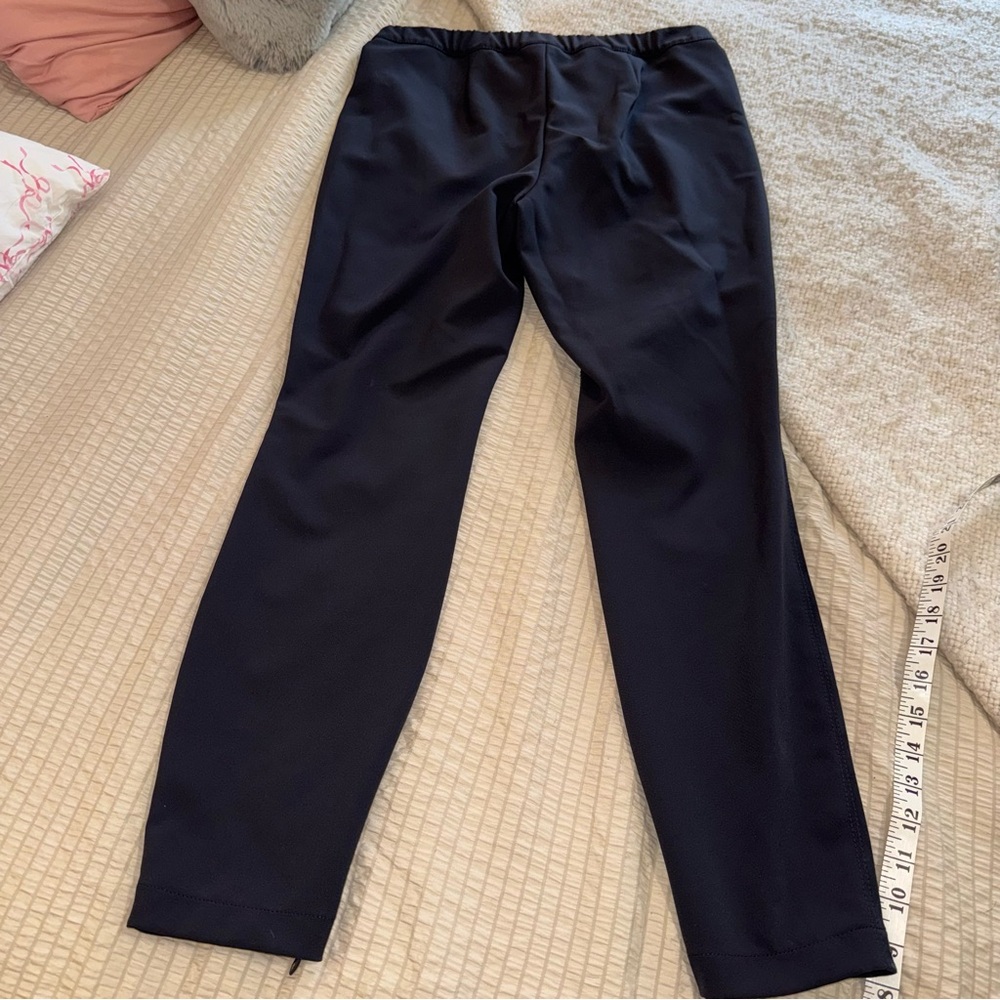 Lafayette 148 NY Navy Blue Stretch Lambskin Front Ankle Zip Slim Pants 4/6 - Picture 7 of 7